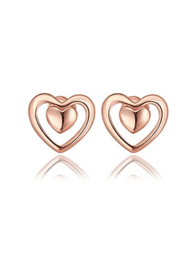 Simple Heart shaped Stud Earrings