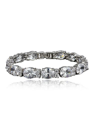 Exquisite Platinum Plated Geometric Zircon Bracelet