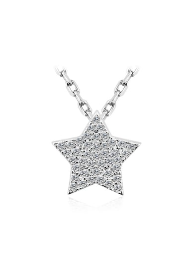 925 Sterling Silver Star Shaped Zircon Necklace