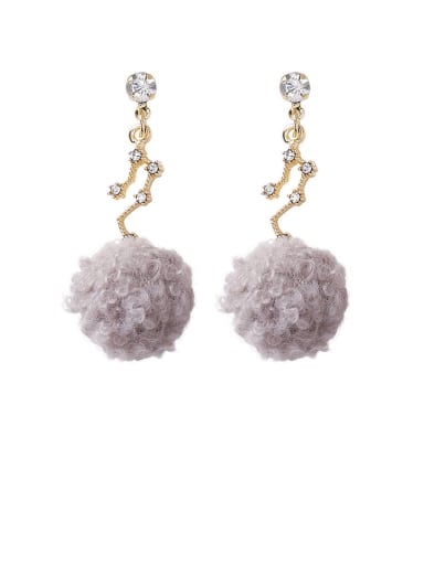 Alloy With Gold Plated Fashion Plush ball Star Drop Earrings