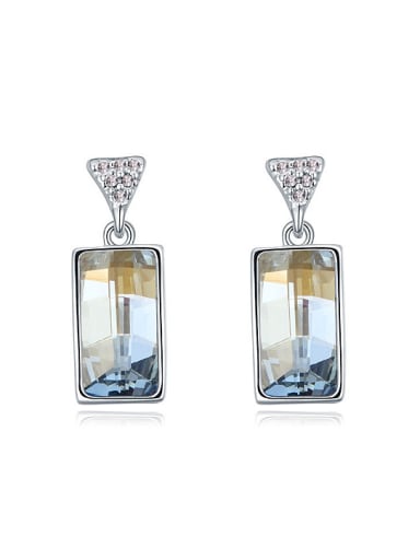 Simple Rectangular austrian Crystal Alloy Stud Earrings