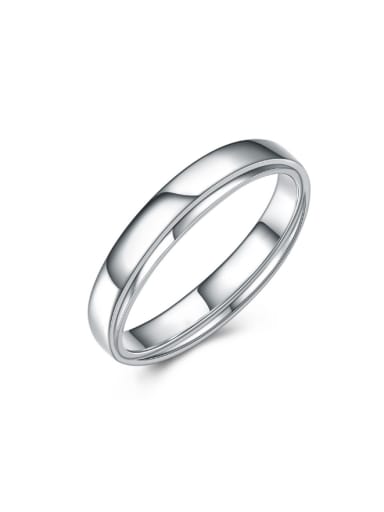 Simple Smooth Unisex Fashion Silver Ring