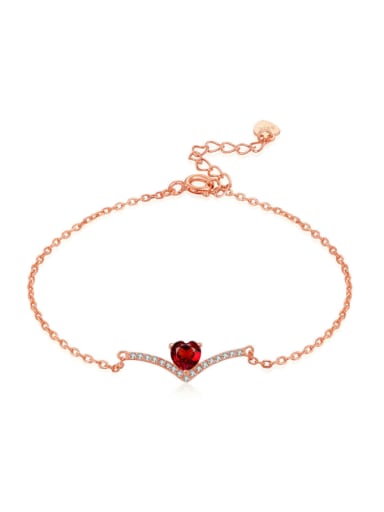 Exquisite Heart-shape Rose Gold Plated Bracelet