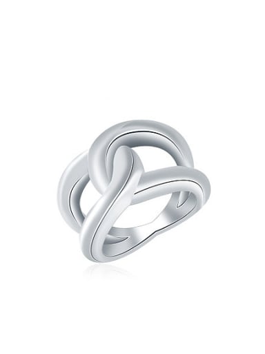 All-match Cross Design White Gold Plated Ring