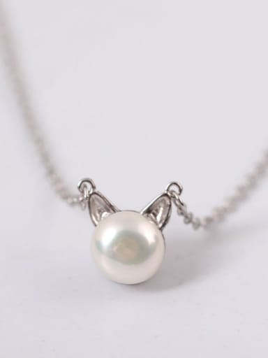 Exquisite S925 Silver Lovely Cat Clavicle Necklace
