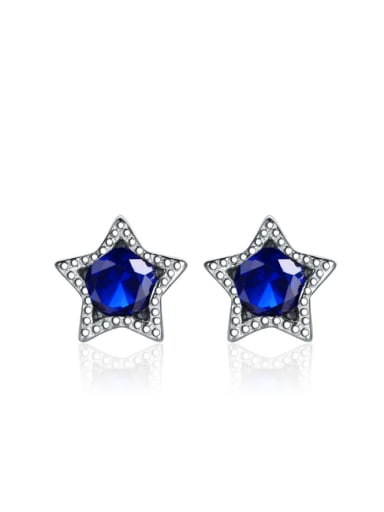 Color Star Zircon Simple Stud Earrings