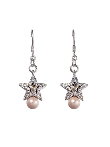 Star Shaped Pearl hook earring