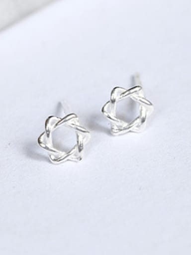 Tiny Hollow Six-pointed Star Stud Earrings