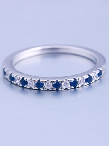 925 Sterling Silver With  Cubic Zirconia Delicate Round Band Rings