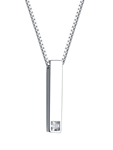 925 Sterling Silver With Cubic Zirconia  Simplistic Geometric Necklaces