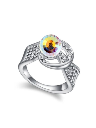 Personalized austrian Crystal Bead Alloy Ring