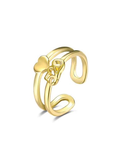 Fashion 18K Gold Heart Shaped Zircon Ring