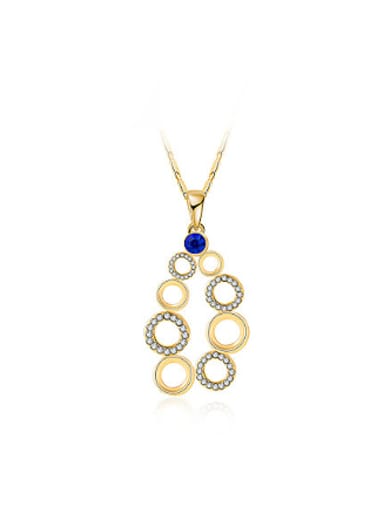 Fashionable Multi Circle Shaped Rhinestones Necklace