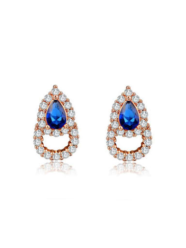 Exquisite Double Water Drop Shaped Zircon Earrings