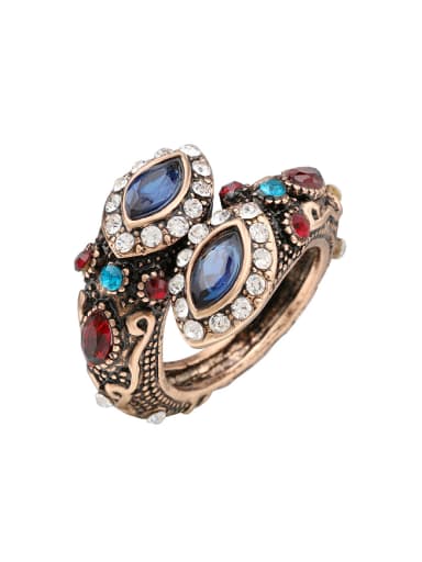 Retro style Noble Resin stones Antique Gold Plated Alloy Ring
