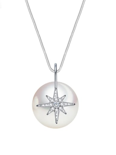 Copper inlaid AAA zircon pearl elegant necklace