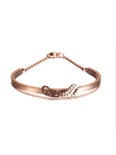 Fashion Women Rose Gold Titanium Steel Bracelet