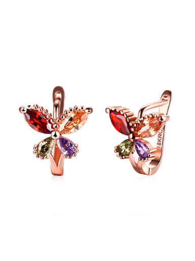 Fashion Colorful Butterfly Zircon Earrings