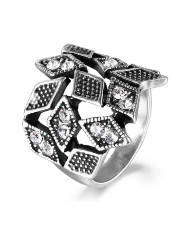 Silver Plated Multi Square Shaped Ring