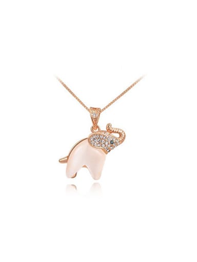 Temperament Elephant Shaped Opal Necklace