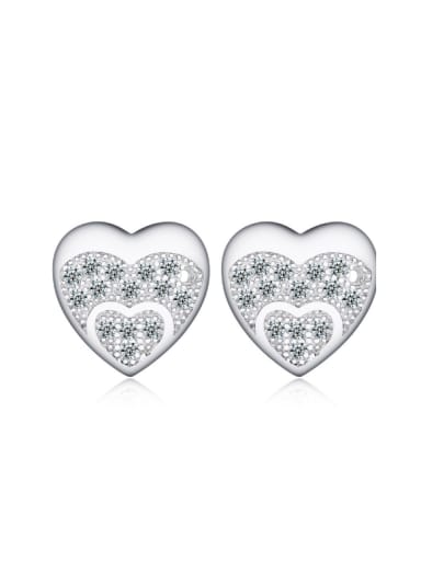 Noble Heart High Quality Silver Stud Earrings