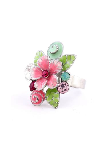 Fashion Colorful Flower Rhinestones Alloy Ring