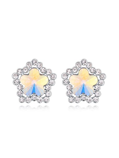 Fashion Shiny austrian Crystals-studded Star Alloy Stud Earrings