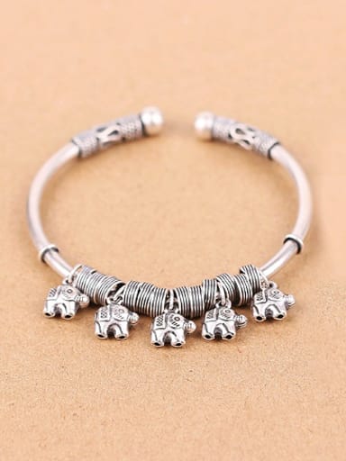 Personalized Little Elephants Opening Bangle