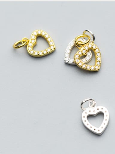 925 Sterling Silver With 18k Gold Plated Classic Heart Charms