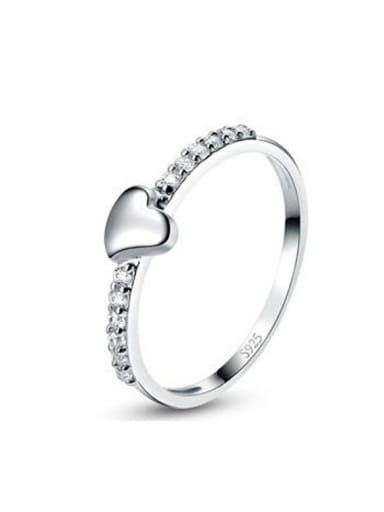 Heart-shape Micro Pave Zircons Exquisite Copper Ring