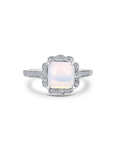 925 Silver Sunflower Opal Stone Women Ring
