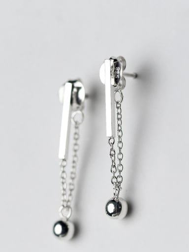 Elegant Geometric Shaped S925 Silver Drop Earrings