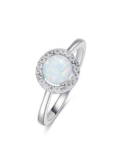 Fashion Opal stone Tiny Zirconias 925 Silver Ring