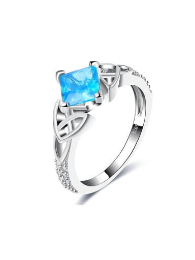 Delicate Square Shaped Glass Bead Ring