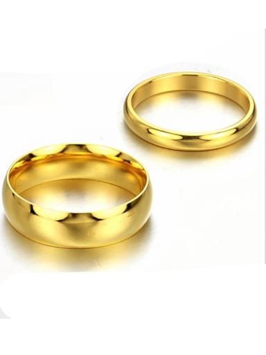 Stainless Steel With Gold Plated Luxury Round Rings