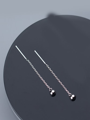 All-match Round Shaped S925 Silver Line Earrings