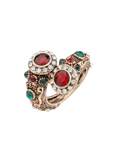 Retro style Noble Resin stones Crystals Alloy Ring