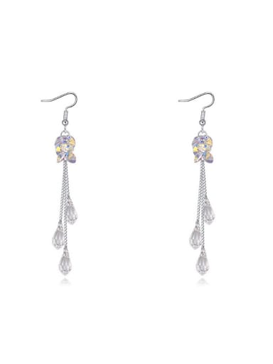 Fashion Water Drop austrian Crystals Alloy Platinum Plated Earrings