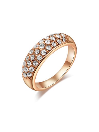 Rose Gold Plated Geometric Shaped Crystals Ring
