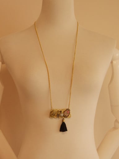All-match Cat Shaped Tassels Necklace