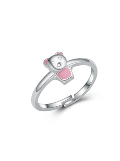 Lovely Pink Glue Bear Opening Ring
