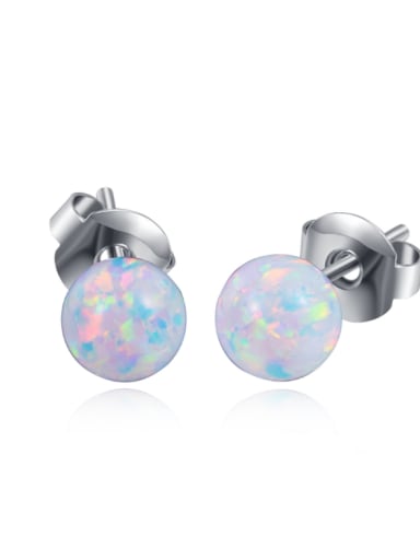 Small Balls-shape Fashion Opal Stud Earrings