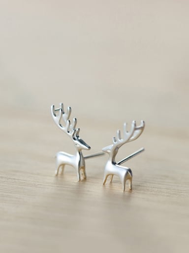 S925 Silver Fashion Cute Elk Stud cuff earring