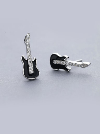 Women Black Guitar Shaped cuff earring
