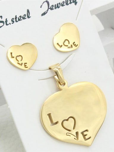 Heart-shape Gold Plated Two Pieces Set