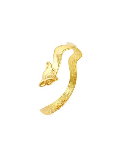 Copper Alloy 24K Gold Plated Trendy style Fox Wave-shaped Opening Bangle