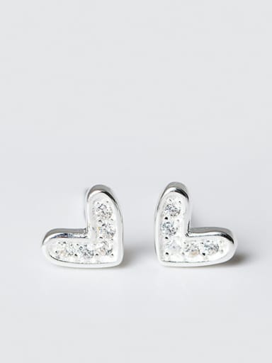 S925 Silver Love-shape stud Earring