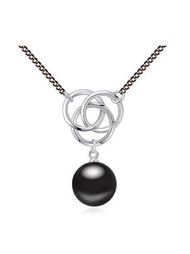 Fashion Double Color Plated Imitation Pearl Alloy Necklace