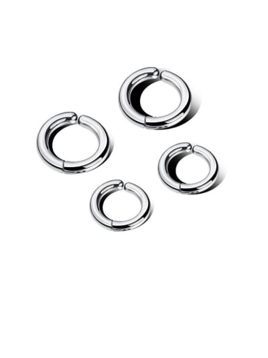 Stainless Steel With Gun Plated Simplistic Round Clip On Earrings