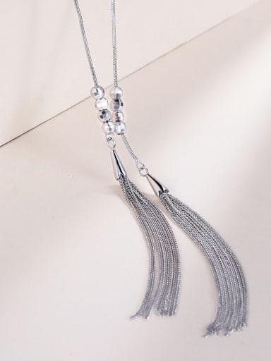 S925 Silver Sweater Necklace